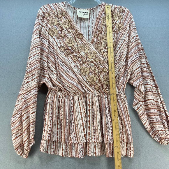 Savanna Jane Women's V-Neck Babydoll Top Size 1X Embroidered - Picture 3 of 11